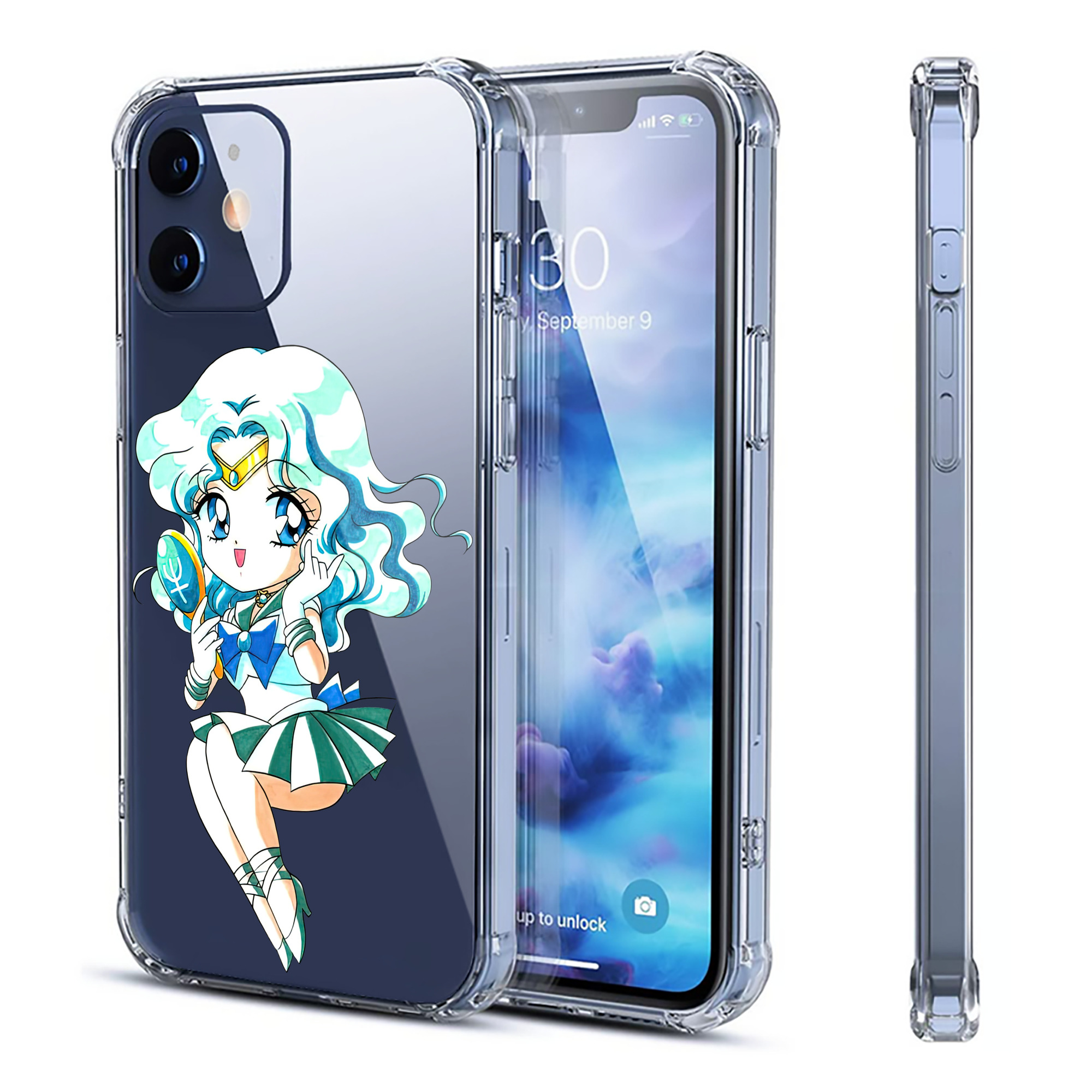 （画像用） 美少女戦士セーラームーン 海王 みちる（かいおう みちる） Sailor Moon Kaiou Michiru 【iPhone 12シリーズ対応】透明スマホケース（クリアソフトケース）